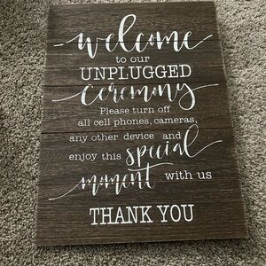 Wooden Unplugged Ceremony Sign